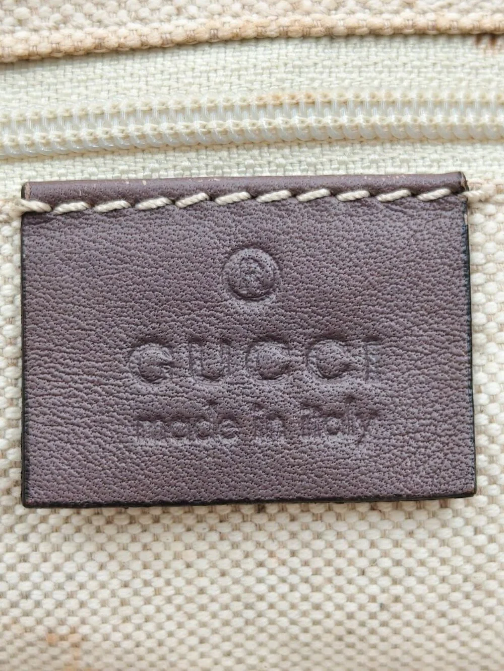 Gucci GG Canvas Sukey Large Shoulder Bag Beige Brown Monogram Leather Trim